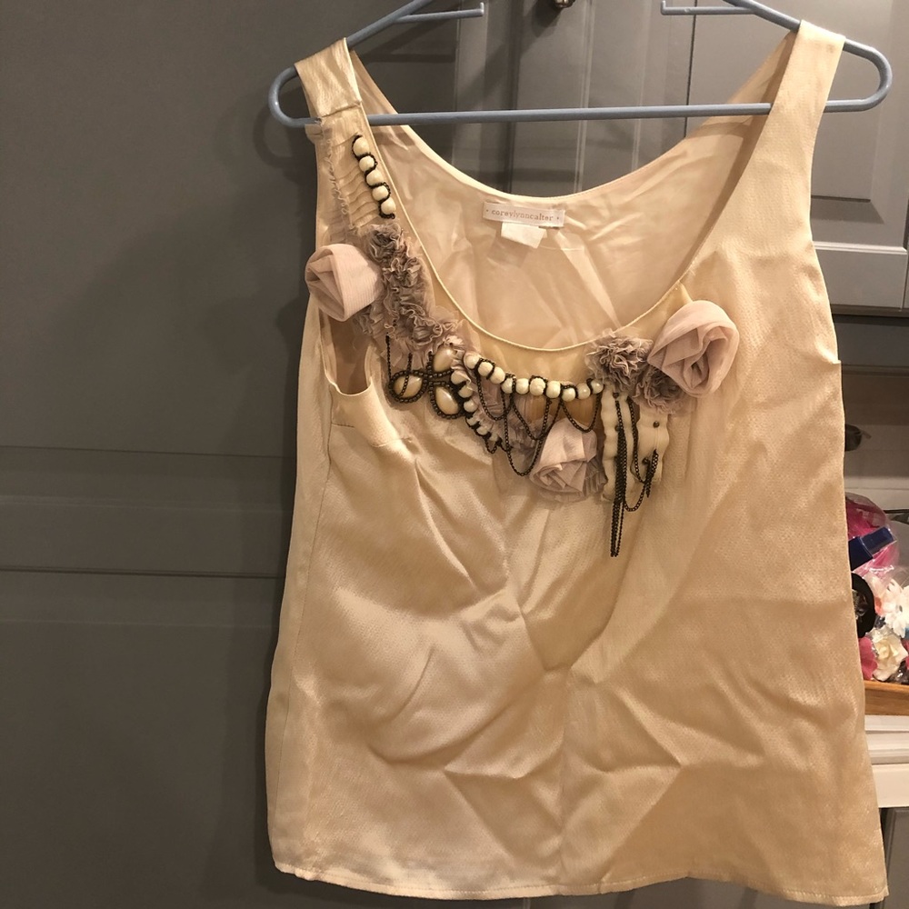 Vintage Anthro silk with embellishments